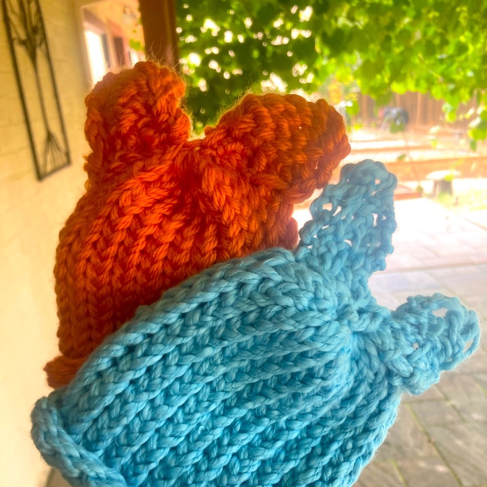 Hand made baby hats with animal ears…perfect for your baby, dog, or cat!